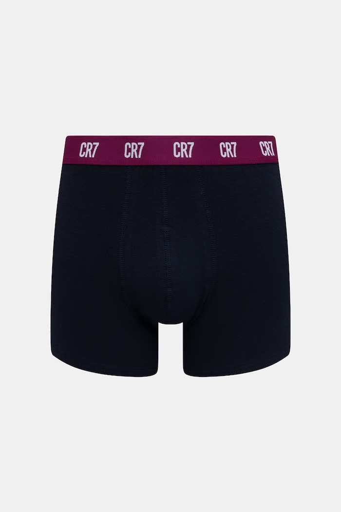 Odzież CR7 Cristiano Ronaldo bokserki dopasowane męskie bawełniane z elastanem 3-pack 8100.49.2788 granatowy