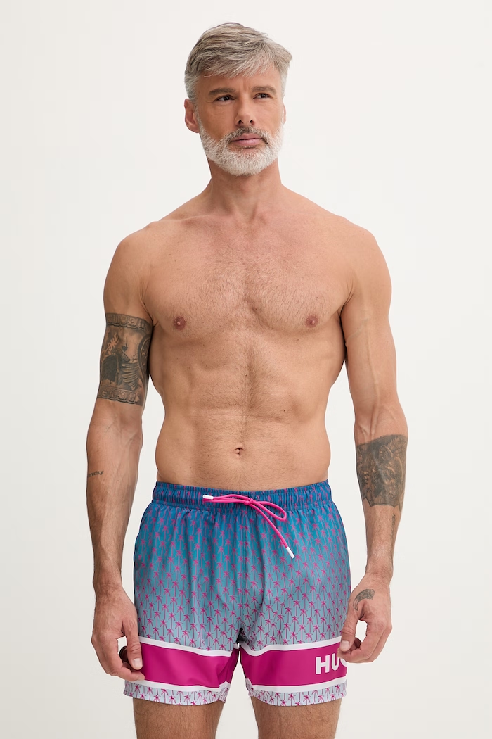 HUGO pantaloni scurți de baie pentru bărbați PALMS_SWIM_SHORTS albastru 50561097