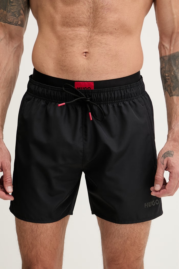 HUGO pantaloni scurți de baie pentru bărbați GALAXY_swim 50561128 negru SS26