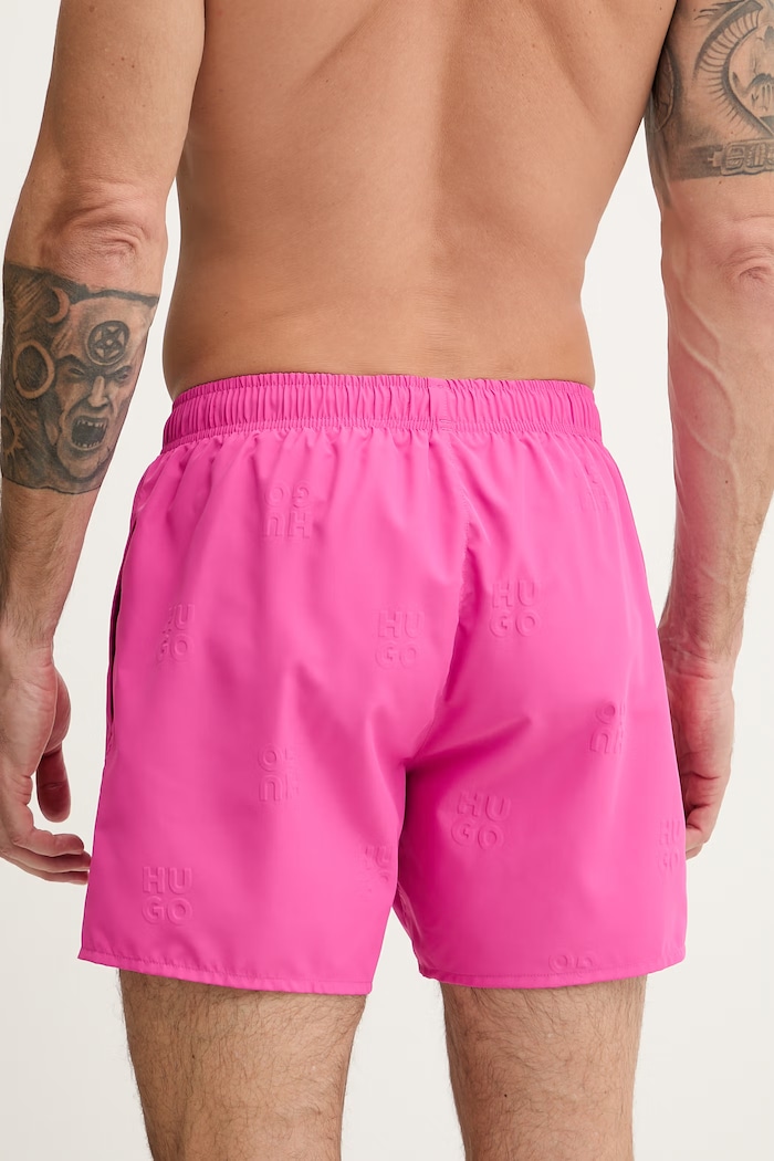 Îmbrăcăminte HUGO pantaloni scurți de baie pentru bărbați TONAL_LOGO 50561222 roz