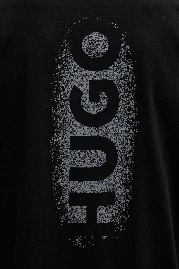 HUGO pyžamové tričko pánske bavlnené SPRAY T-SHIRT čierna 50559731
