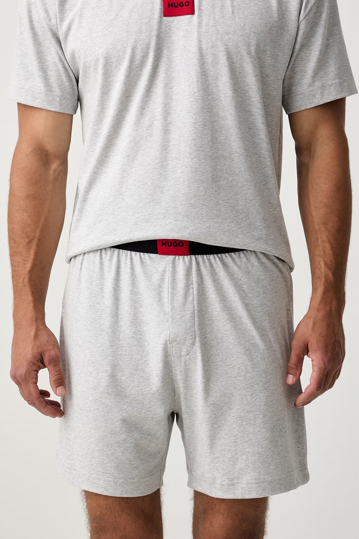 HUGO пижама от две части мъжка GALAXY SHORT SET сив 50559742
