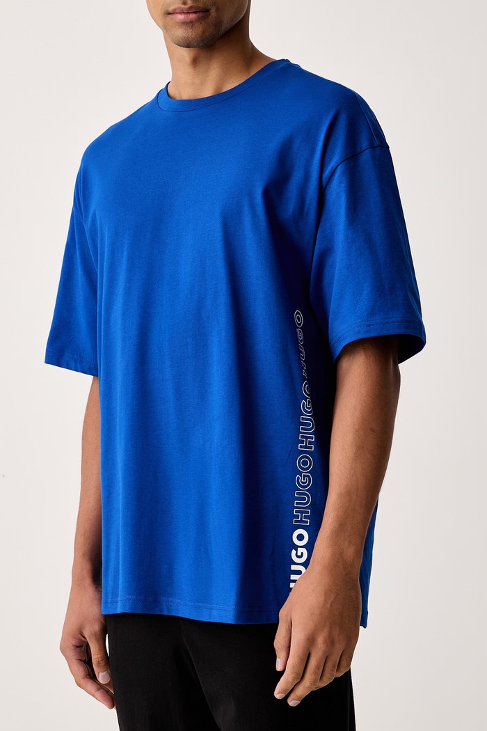Férfi pamut póló TIKI T-SHIRT HUGO 50561117 kék