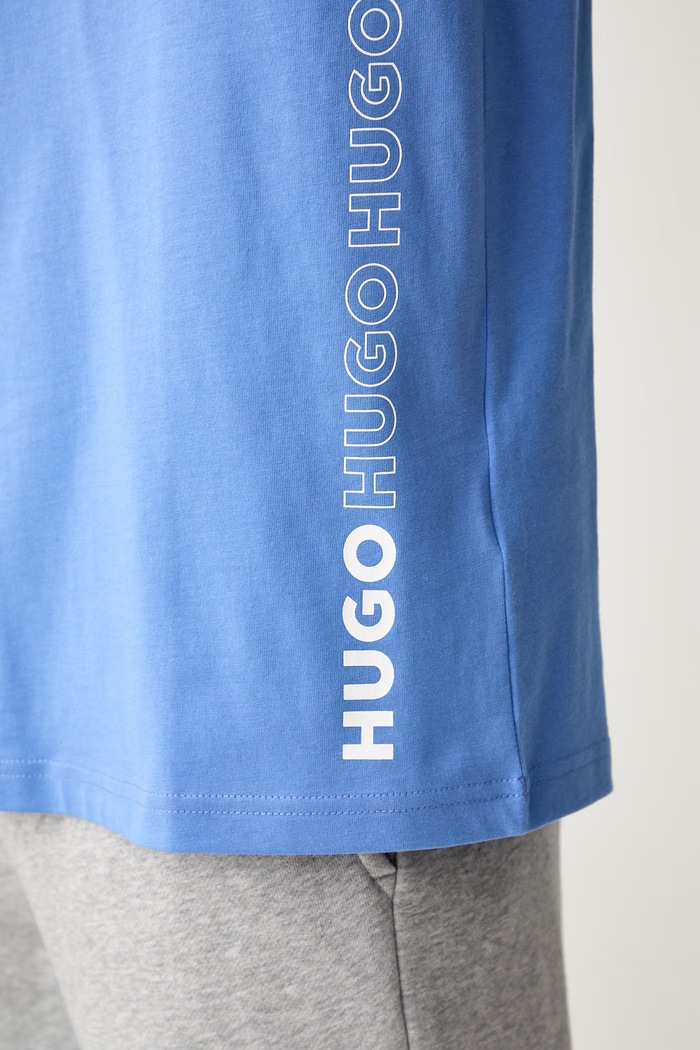 HUGO T-shirt męski bawełniany TIKI T-SHIRT niebieski 50561117