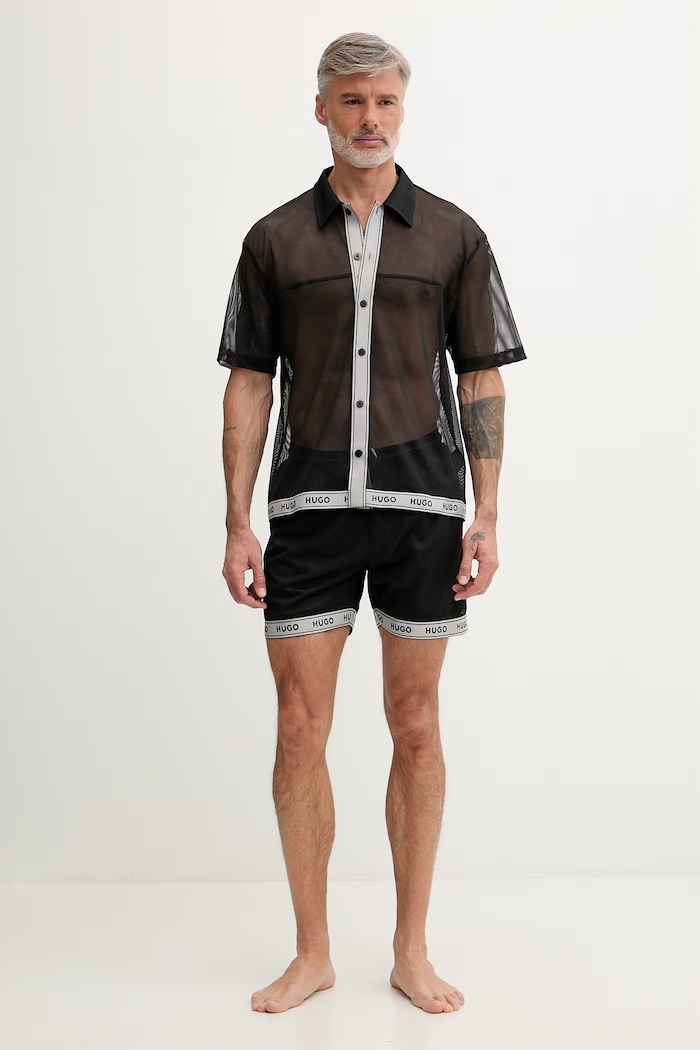 HUGO плажна риза мъжка LITE_BEACH SHIRT 50561142 черен SS26