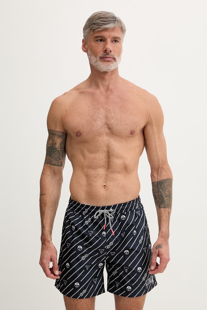 Guess pantaloni scurți de baie pentru bărbați x North Sails bleumarin M6GZ20.W2170