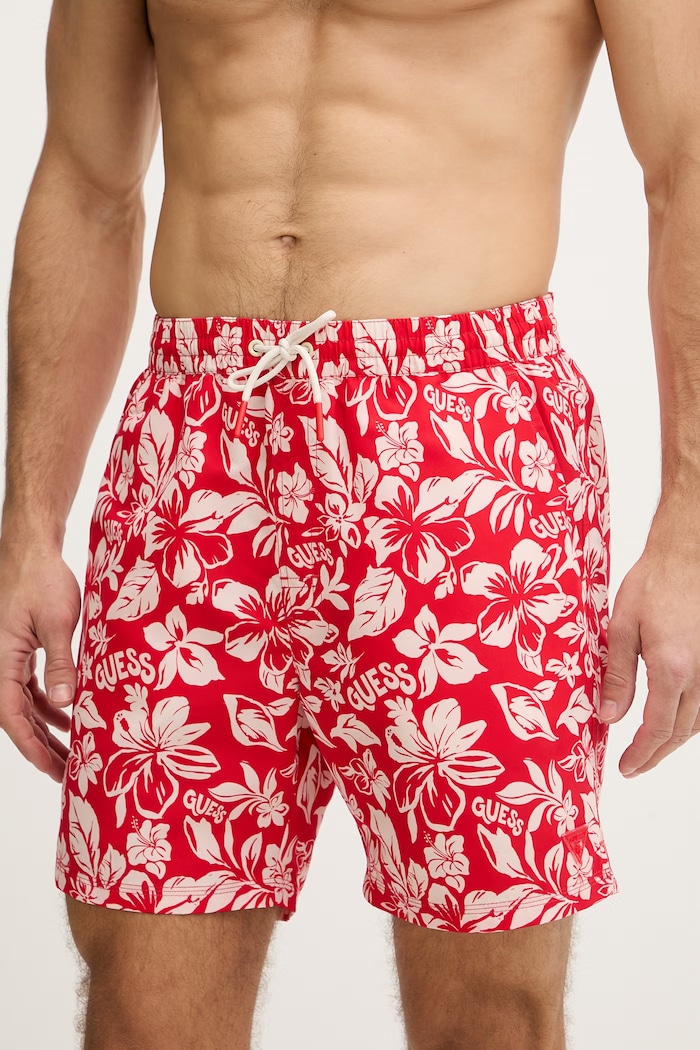 Guess șort de baie pentru bărbați F6GT08.WG282 rosu SS26