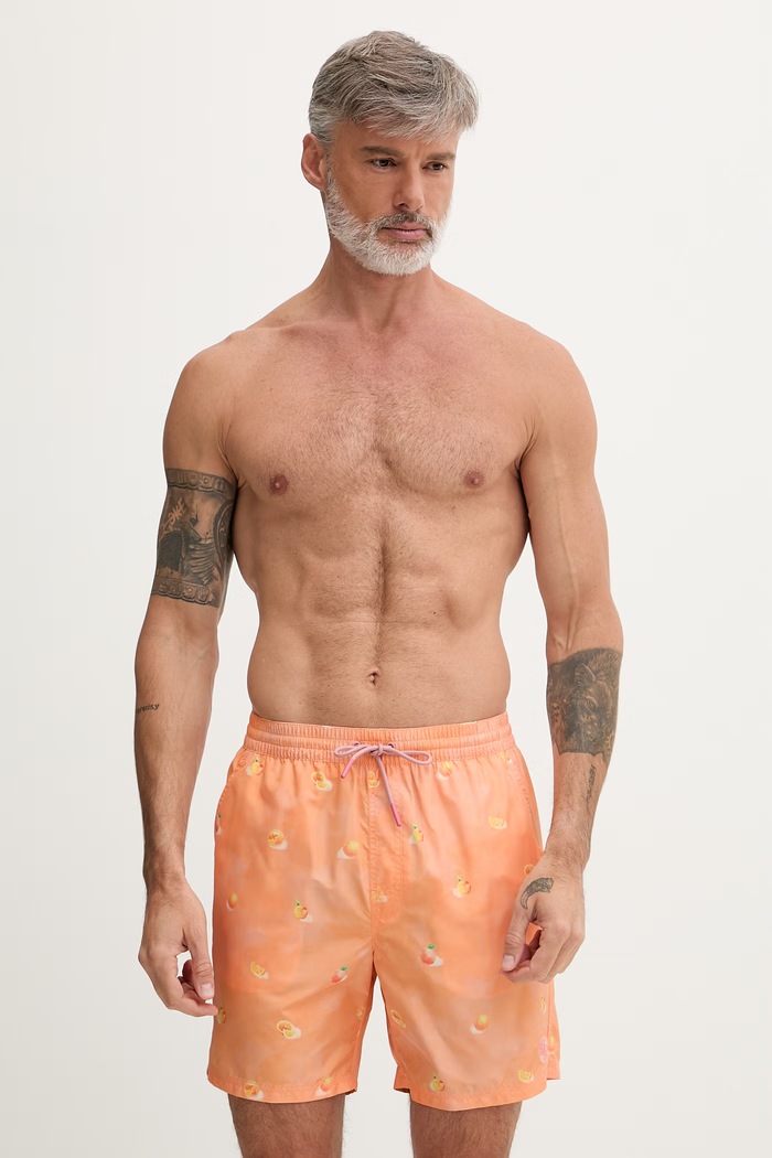 Guess pantaloni scurți de baie pentru bărbați portocaliu F6GT10.WN122