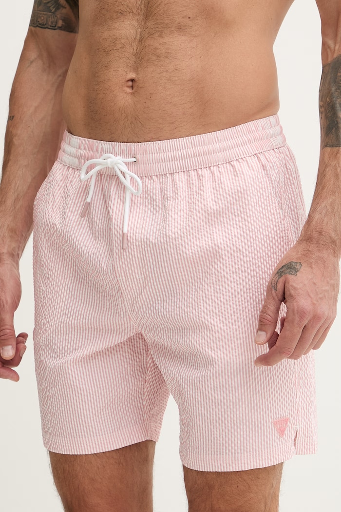 Guess pantaloni scurți de baie pentru bărbați F6GT11.WN342 roz SS26