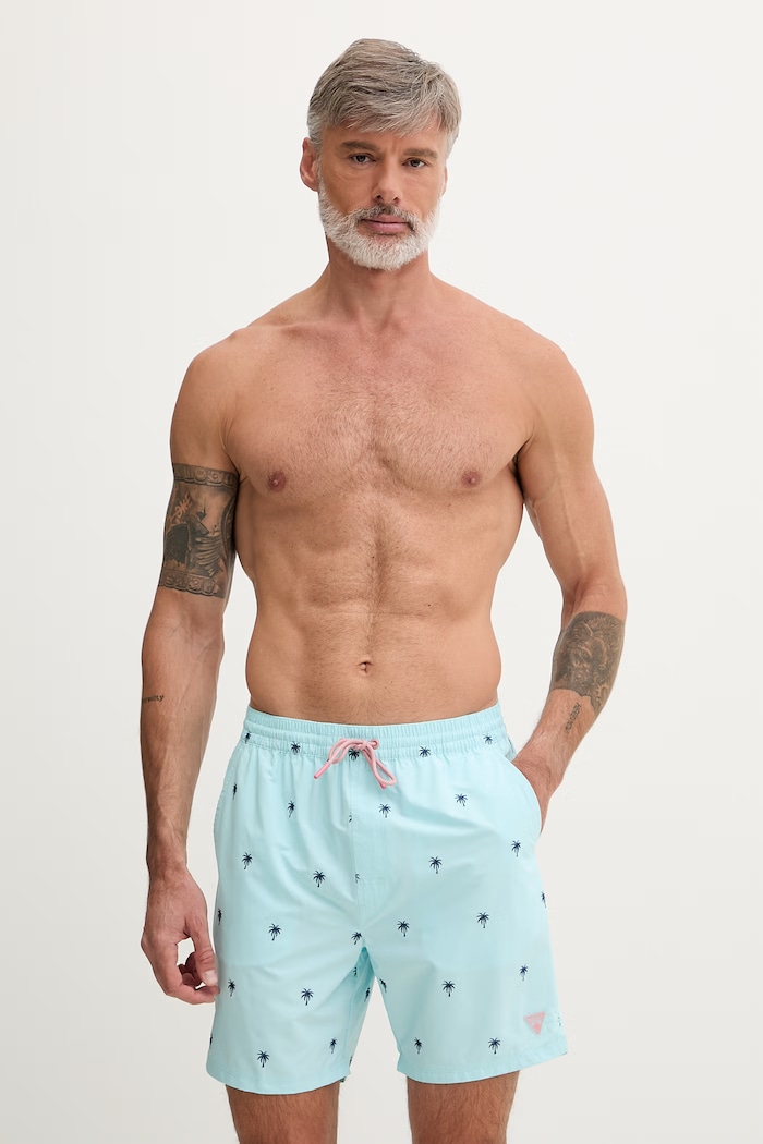 Guess pantaloni scurți de baie pentru bărbați albastru F6GT13.WN182