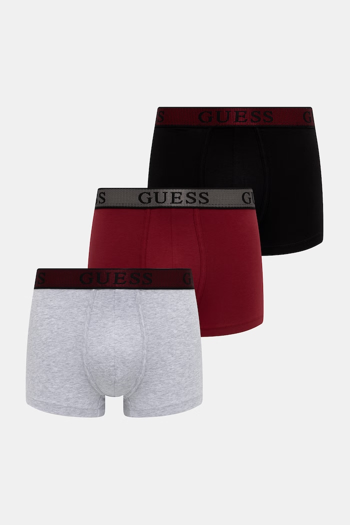 Guess boxerky pánske bavlnené s elastanom JOE 3-pack čierna U5BG13.K6YW1