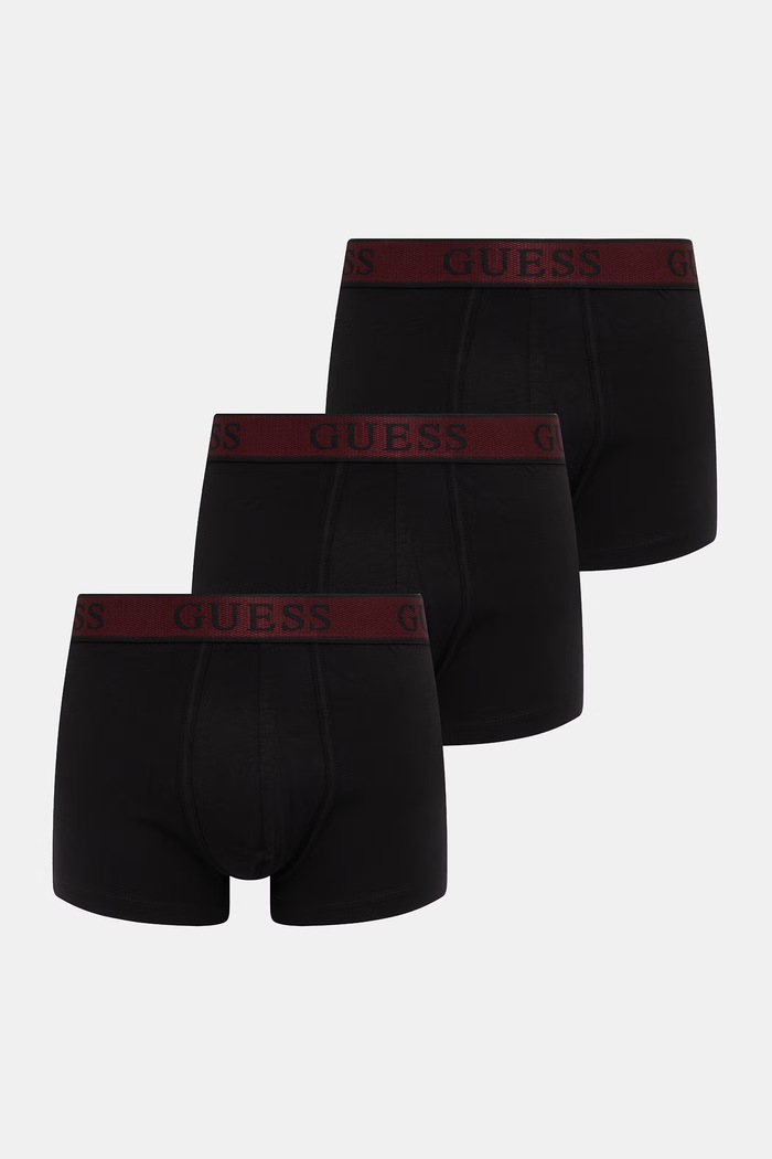 Pánske bavlnené boxerky s elastanom Guess JOE 3-pack čierna U5BG13.K6YW1