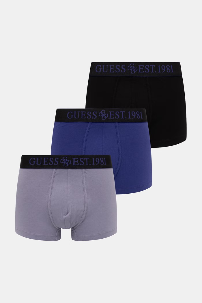 Guess boxerky pánske bavlnené s elastanom JOE 3-pak fialová U6GG03.K6YW1