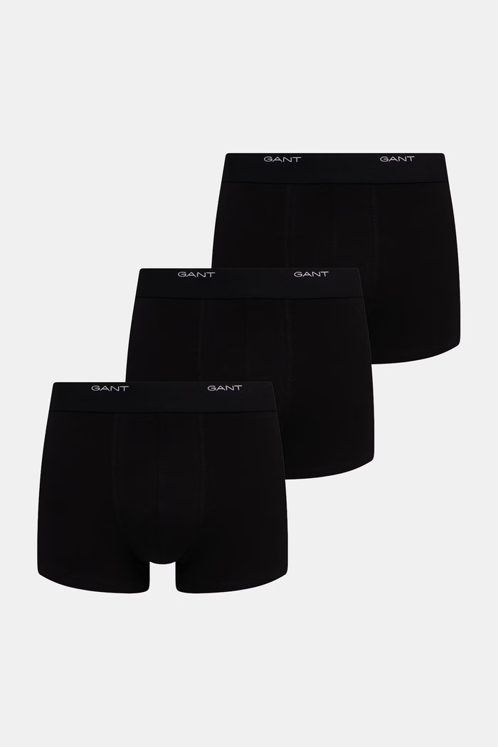 Gant priliehavé boxerky pánske bavlnené s elastanom 3-pak čierna 900003333