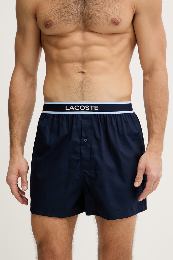 Lacoste pánske bavlnené boxerky 3-pak 7H4972 modrá SS26