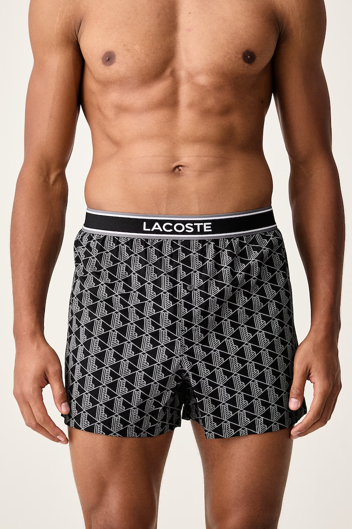 Lacoste Bokserki męskie bawełniane 3-pack 7H4972 czarny SS26