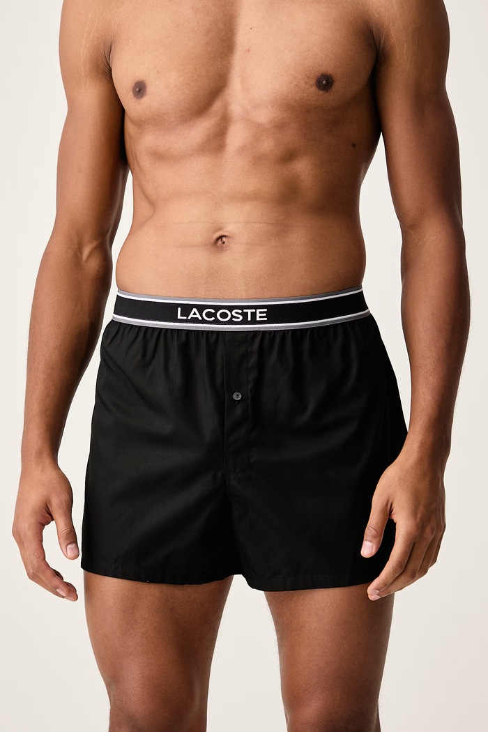 Odzież Lacoste Bokserki męskie bawełniane 3-pack 7H4972 czarny