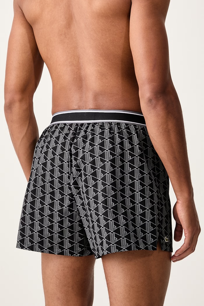 Bokserki męskie bawełniane 3-pack Lacoste 7H4972 czarny