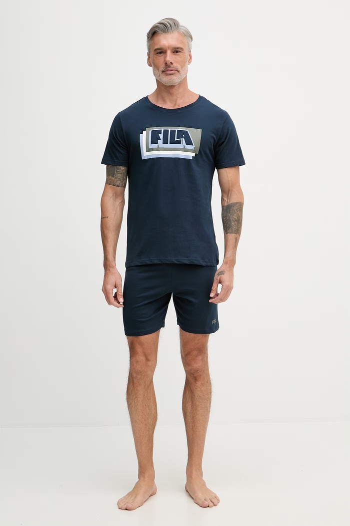 Fila pijama din două piese pentru bărbați, din bumbac FPS1246 bleumarin SS26