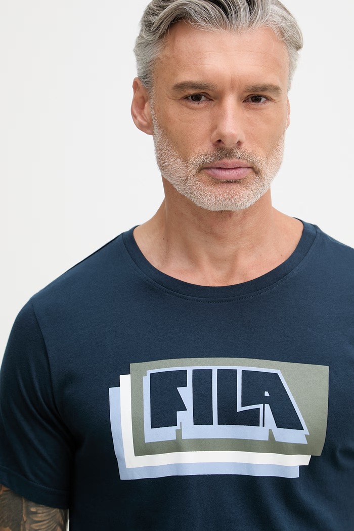 Fila pijama din două piese pentru bărbați, din bumbac FPS1246 bleumarin
