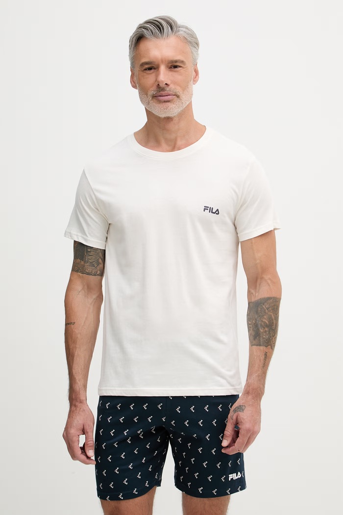 Fila pijama din două piese pentru bărbați, din bumbac bej FPS1247