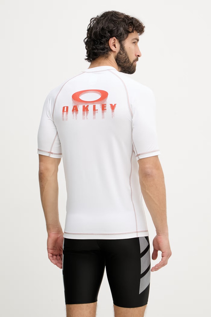 Oakley plavkové tričko pánske T-shirt do płyvania biela FOA407891