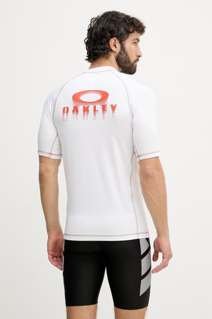 Oakley plavkové tričko pánske T-shirt do płyvania biela FOA407891