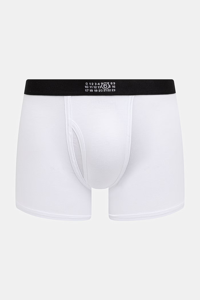 MM6 Maison Margiela bokserki dopasowane bawełniane z elastanem męskie biały MJLC70030