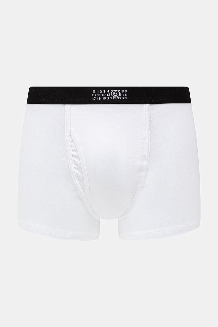 MM6 Maison Margiela bokserki dopasowane bawełniane z elastanem męskie biały MJLD50020