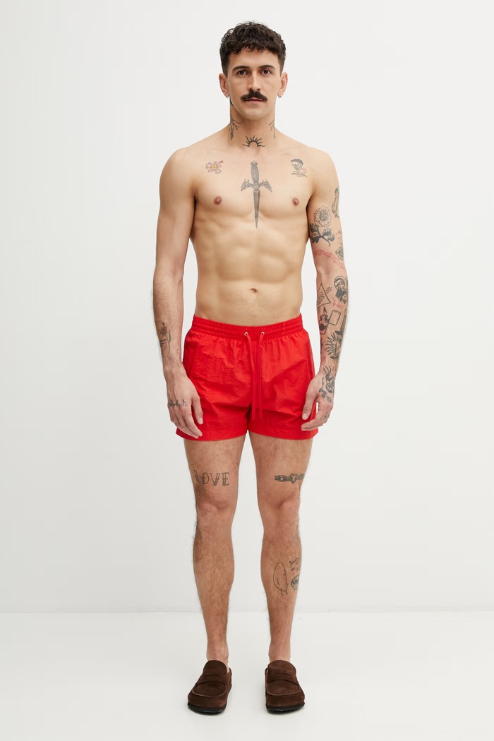 MM6 Maison Margiela pantaloni scurți de baie bărbați MYBM40130 rosu