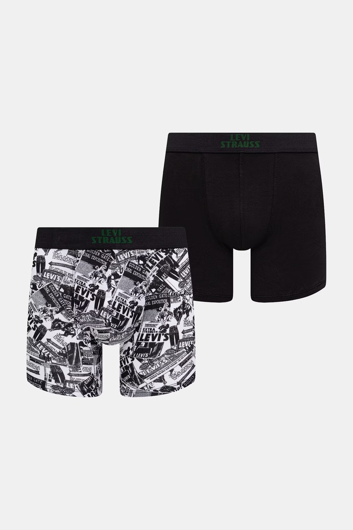 Levi's Μποξεράκι ανδρικό βαμβάκι με ελαστάν 2-pack μαύρο 37149.1300