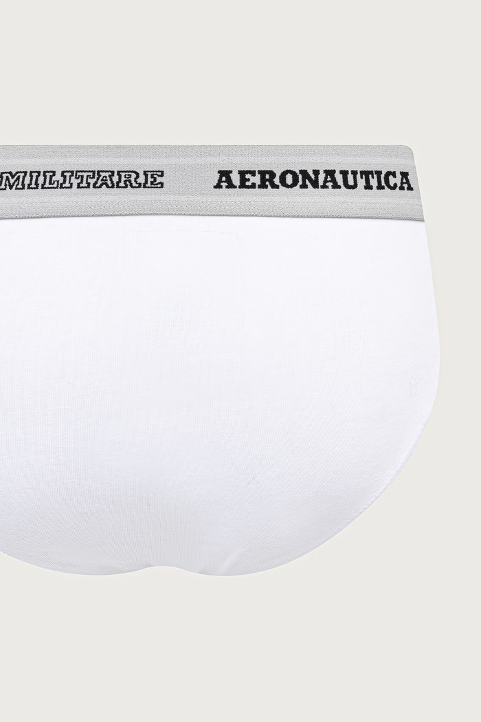 Odzież Aeronautica Militare Slipy męskie bawełniane z elastanem 2-pack AM1USL002 biały