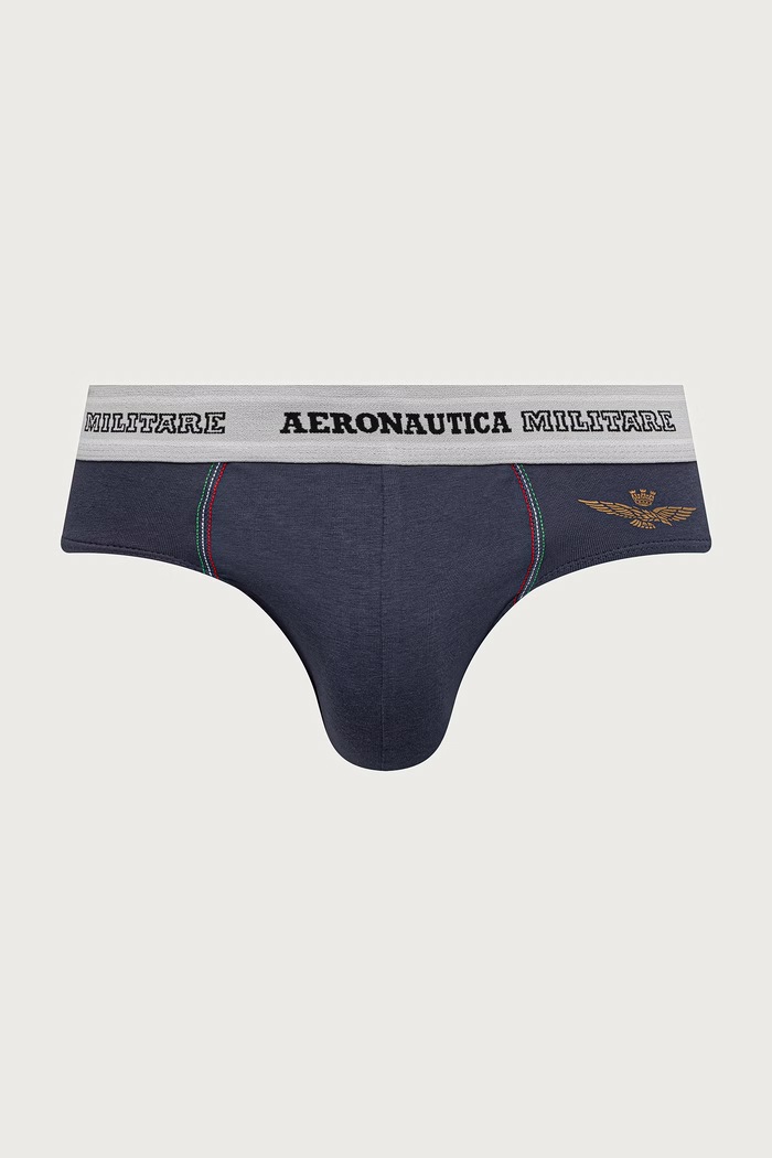 Aeronautica Militare Slipy męskie bawełniane z elastanem 2-pack AM1USL002 granatowy SS26