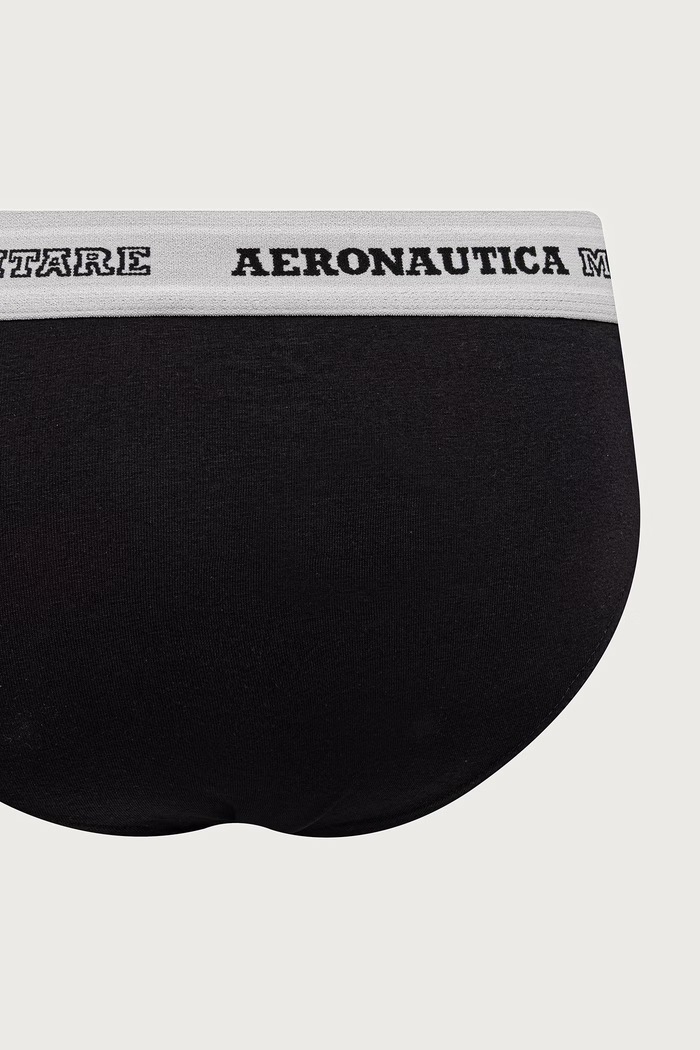 Odzież Aeronautica Militare Slipy męskie bawełniane z elastanem 2-pack AM1USL002 czarny