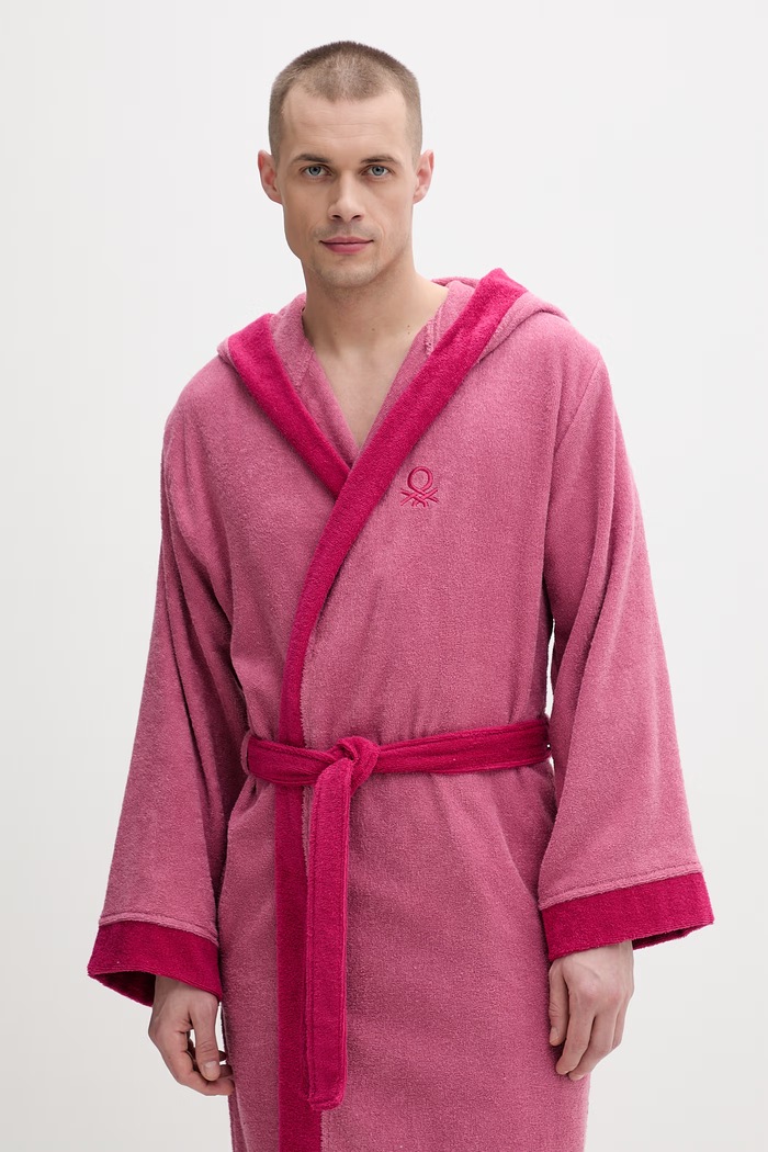 United Colors of Benetton froté župan dámsky bavlnený ružová 64PDV800I