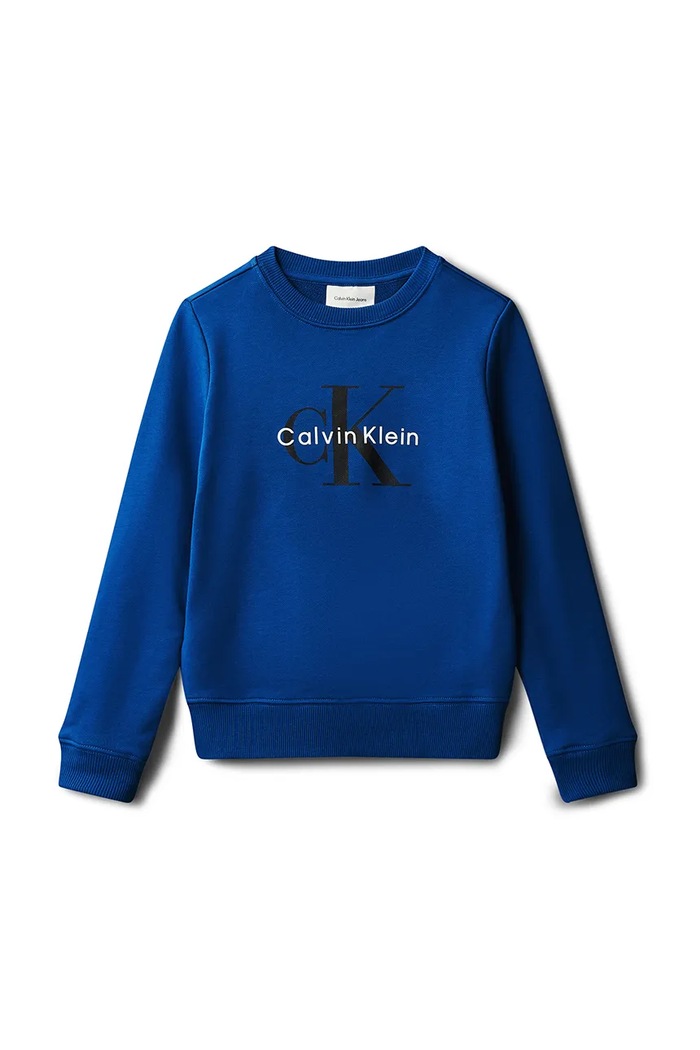 Παιδική βαμβακερή μπλούζα Calvin Klein Jeans IU0IU00714.116.PPY2 μπλε SS26