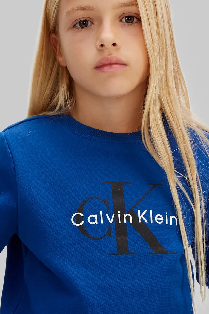 Παιδική βαμβακερή μπλούζα Calvin Klein Jeans IU0IU00714.116.PPY2 μπλε
