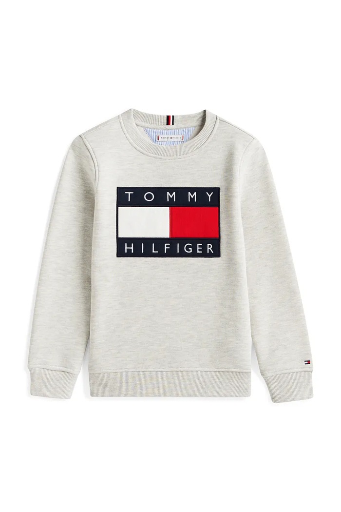 Detská mikina Tommy Hilfiger KS0KS00709.98.122.PPY2 sivá SS26