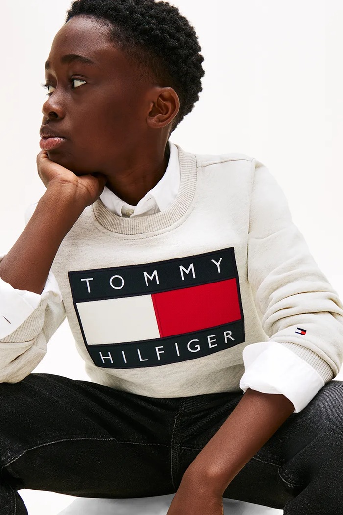 Chlapec Detská mikina Tommy Hilfiger KS0KS00709.98.122.PPY2 sivá