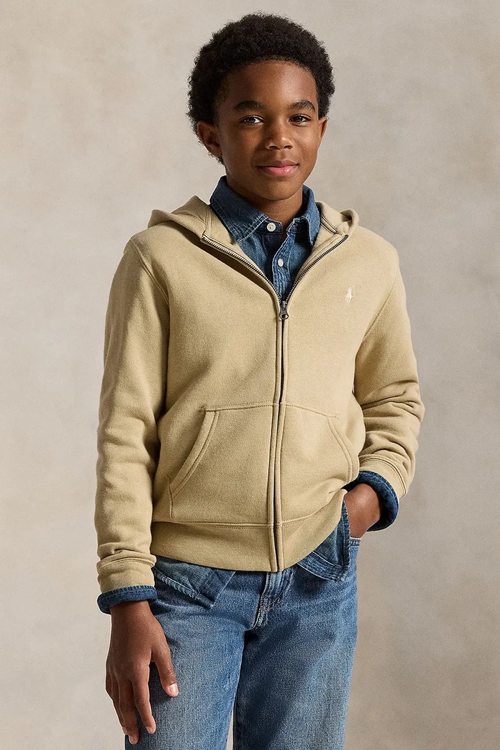 Dětská mikina Polo Ralph Lauren s kapucí béžová 323799360503