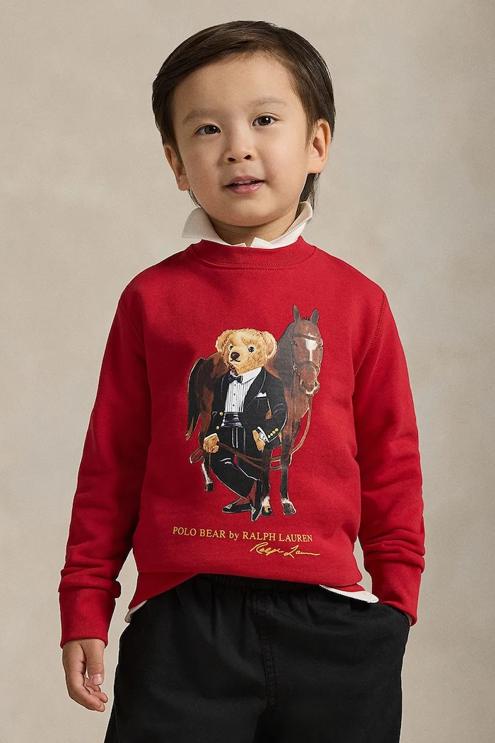 Polo Ralph Lauren bluza bawełniana dziecięca nadruk czerwony 322A10261003