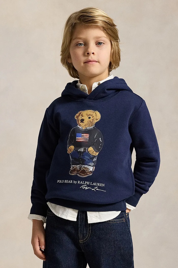Detská mikina Polo Ralph Lauren s kapucňou tmavomodrá 322A10529001
