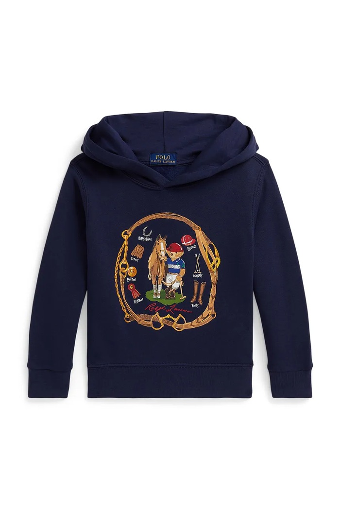 Dětská mikina Polo Ralph Lauren s kapucí námořnická modř 322A96602001