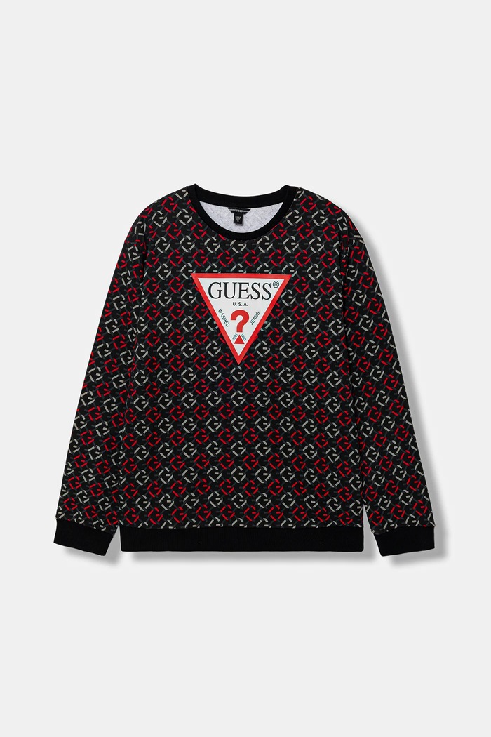 Guess gyerek melegítőfelső pamutból pamut fekete L6RQ02.KA6R4.PPY2