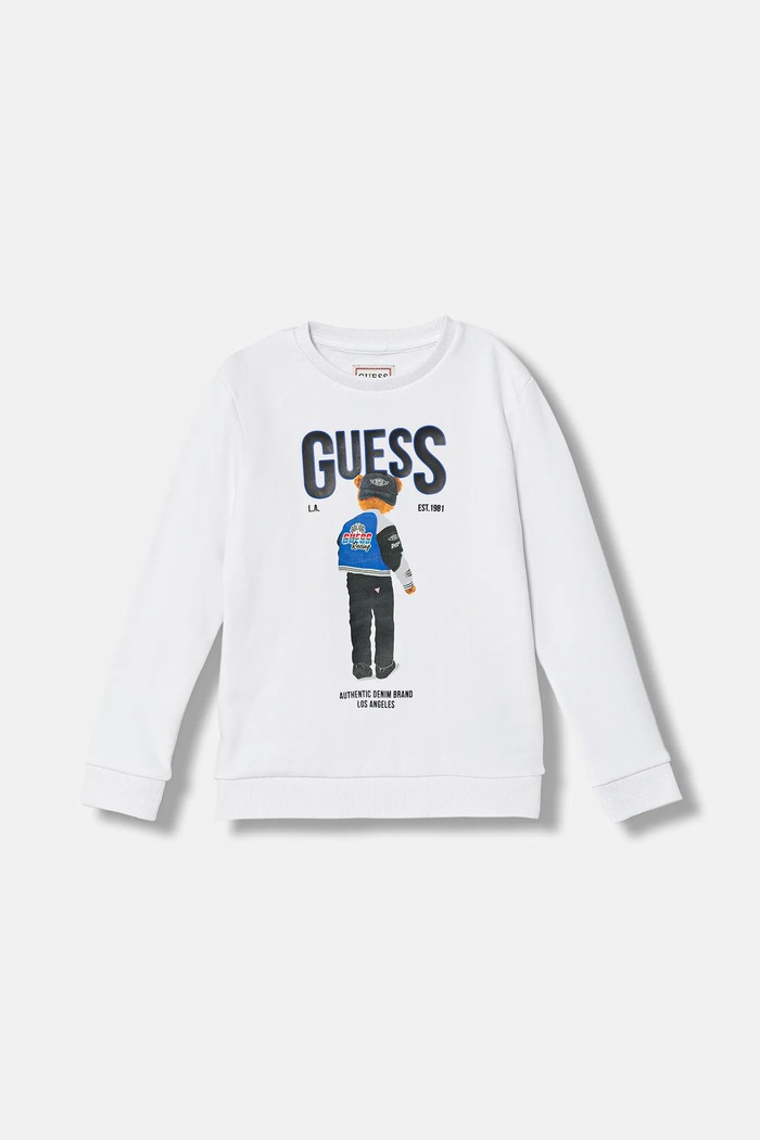 Guess gyerek melegítőfelső pamutból pamut fehér N6RQ03.KAD74.PPY2