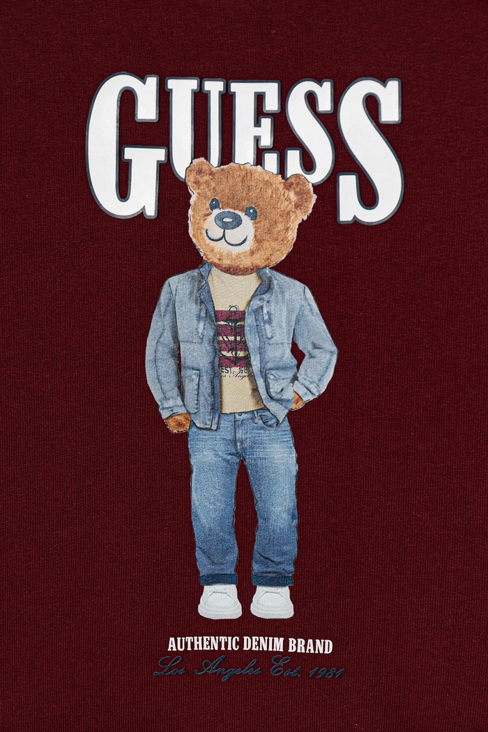 Fiú Guess gyerek melegítőfelső pamutból N6RQ03.KAD74.PPY2 burgundia