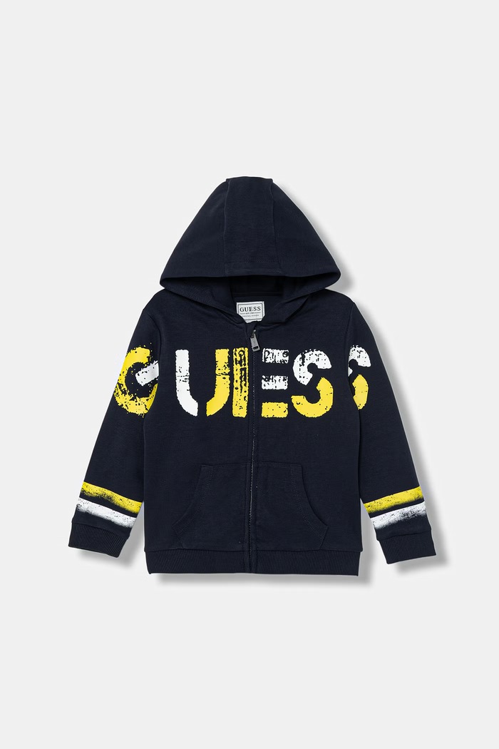 Guess bluza dziecięca z kapturem granatowy N6RQ07.KCCH0.PPY2