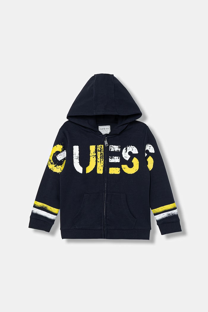 Guess bluza dziecięca z kapturem granatowy N6RQ07.KCCH0.PPY2