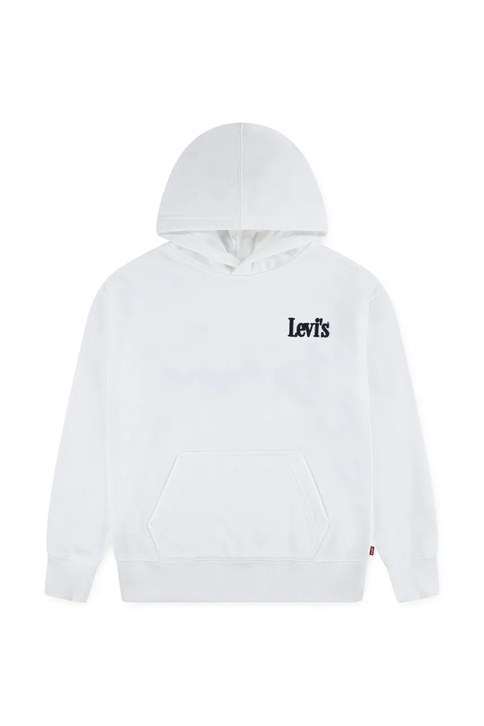 Detská mikina Levi's CLASSIC AND CLEAN HOODIE 8EP584 biela SS26
