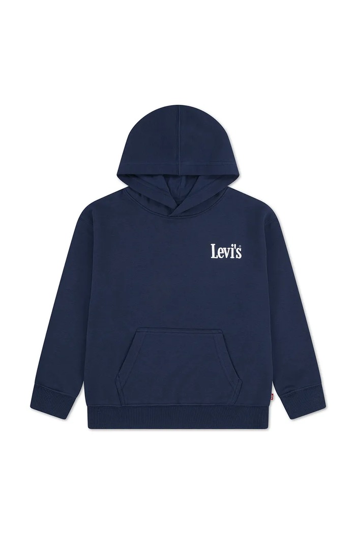 Detská mikina Levi's CLASSIC AND CLEAN HOODIE s kapucňou tmavomodrá 8EP584